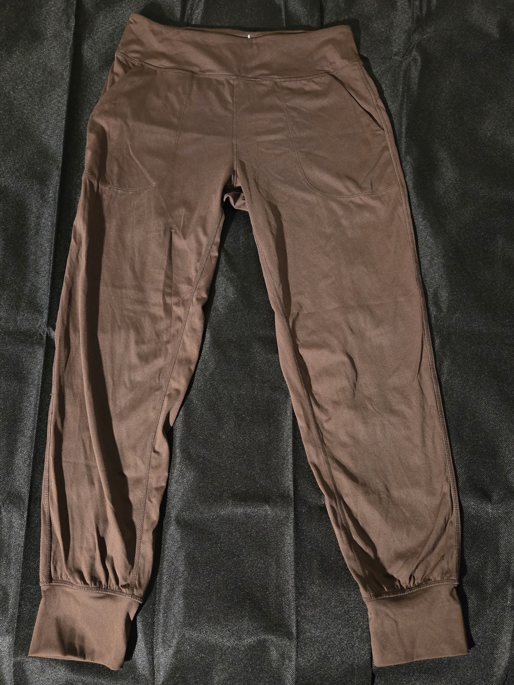 SOOTHFEEL Women's Brown Jogger Pants, Size L, Stretch Pockets Elastic Waist